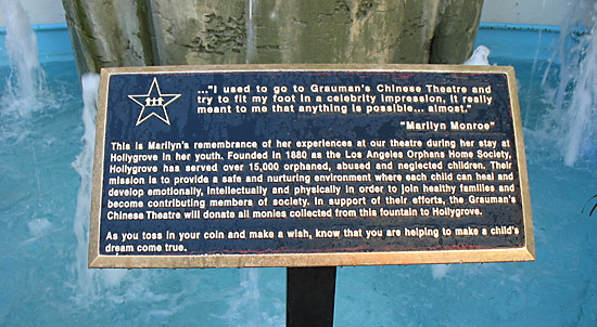 Marilyn's plaque at Grauman's theater Marilyn's plaque at Grauman's theater